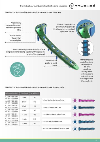 TRUE LOCK Proximal Tibia Lateral