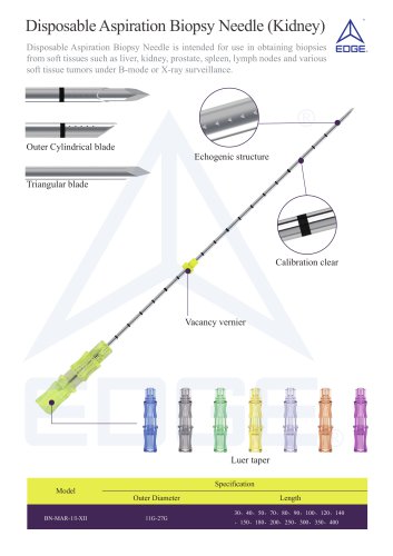 Disposable aspiration biopsy needle(Kidney)