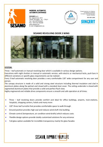 SESAMO REVOLVING DOOR 3 WING