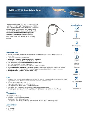 S-MicroW XL bendable data sheet