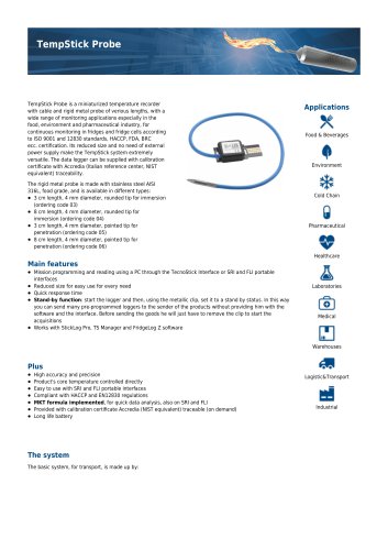 TempStick probe data sheet