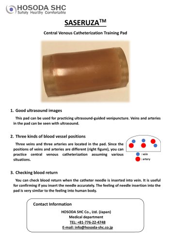 SASERUZA™ -Central Venous Catheterization Training Pad-