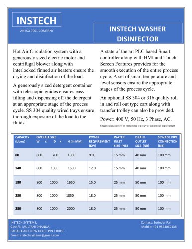 WASHER DISINFECTOR