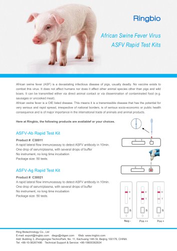 African Swine Fever Virus  ASFV Rapid Test Kits