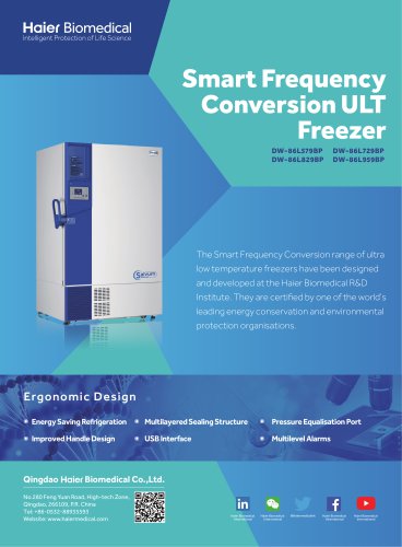 Haier BP Smart Frequency Conversion ULT Freezer DW-86L579BP-729BP-829BP-959BP