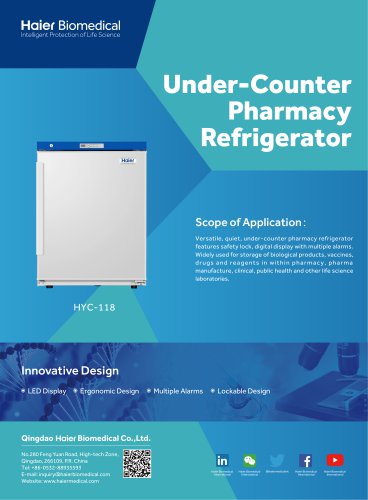 Haier Pharmacy Refrigerator HYC-118