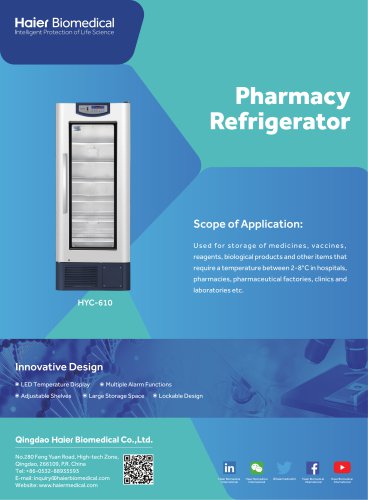 Haier Pharmacy Refrigerator HYC-610