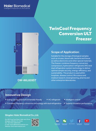 TwinCool Frequency Conversion ULT Freezer