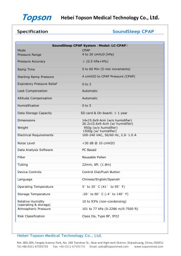 Topson CPAPmachine CPAP