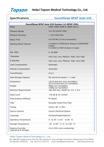 Topson CPAPmachine LC-BPAP-20