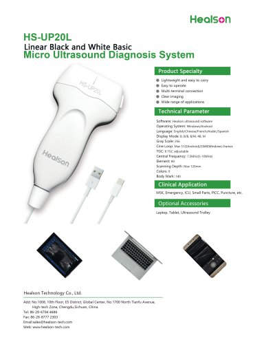 Healson UP20L handheld linear B&W USG probe