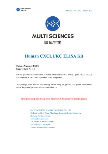 Human CXCL1/KC ELISA Kit