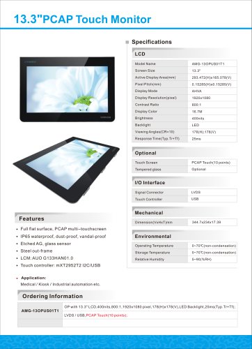 Amongo 13.3"PCAP Touch Monitor