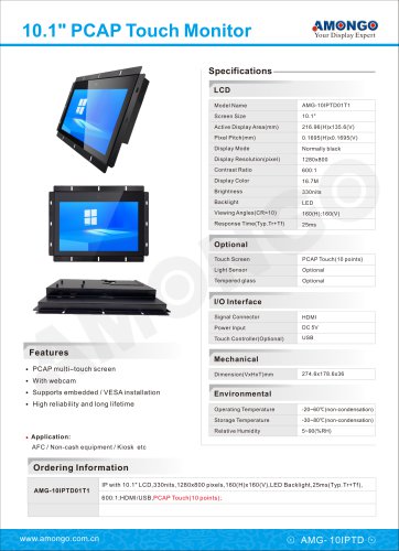 Amongo10.1" Touch monitor