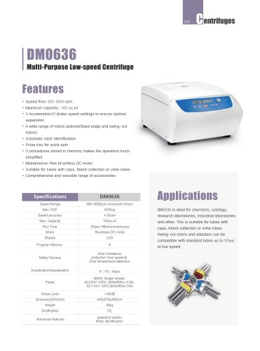 DM0636 Multi-Purpose Low-speed Centrifuge