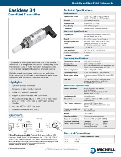 Easidew 34 Dew-Point Transmitter