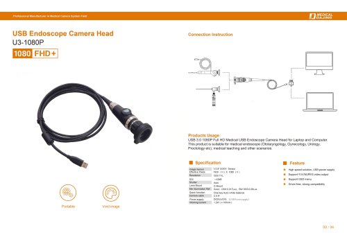 Dajing Medical USB Endoscope Camera Head U3-1080P