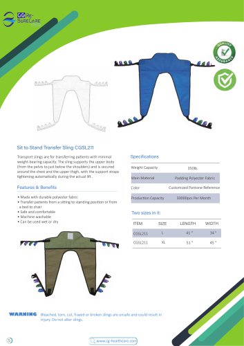 Stand Transfer Sling CGSL211 series