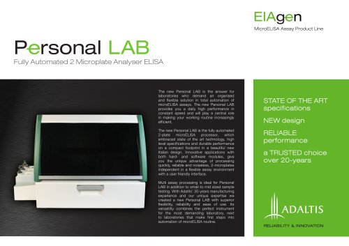 Personal LAB - Fully Automated 2 Microplate Analyser