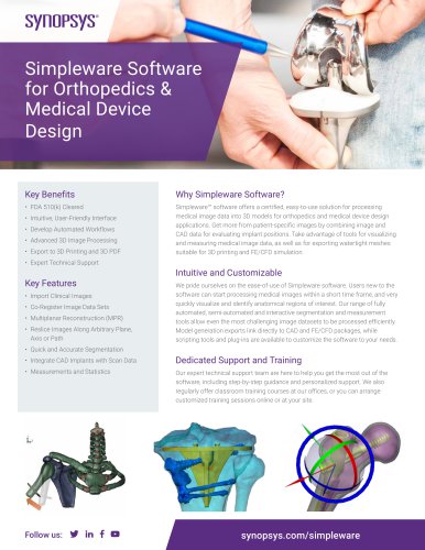 Simpleware Software for Orthopedics & Medical Device Design