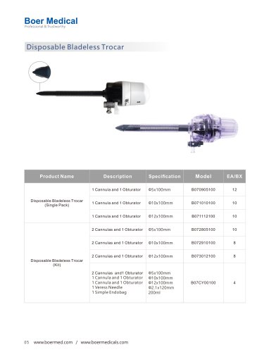 Disposable Bladeless Trocar