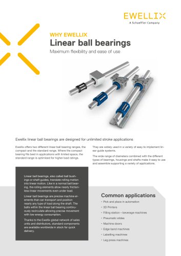 Why Ewellix - Linear ball bearings