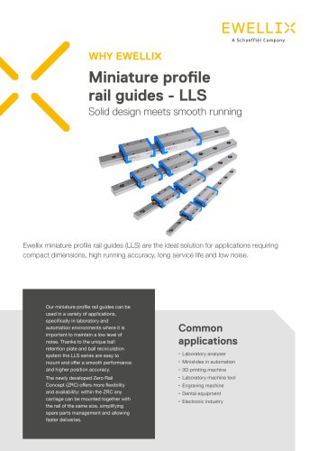 Why Ewellix - Miniature profile rail guides - LLS