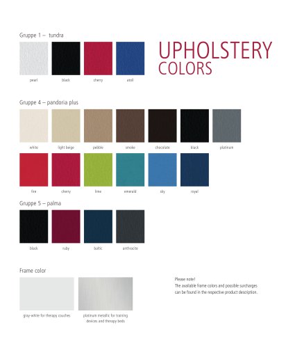 UPHOLSTERY COLORS