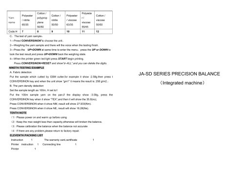 JA-SD SERIES PRECISION BALANCE （Integrated machine）