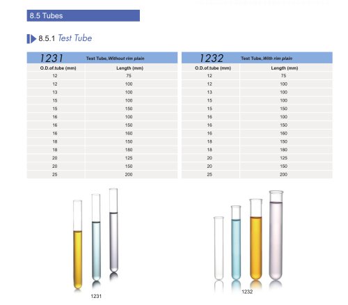 Huida glass test tube