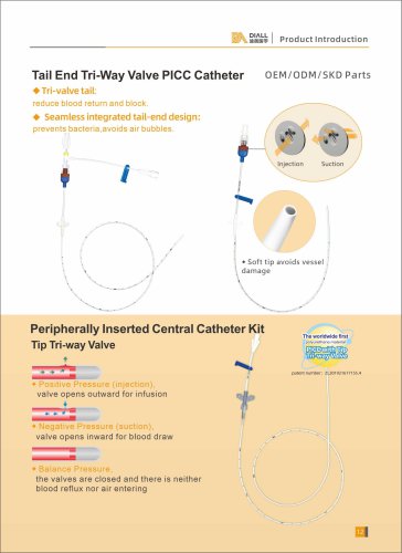 DIALl peripherally Inserted Central Catheter 4Fr-55cm,5Fr-55cm,4Fr-60cm PICC