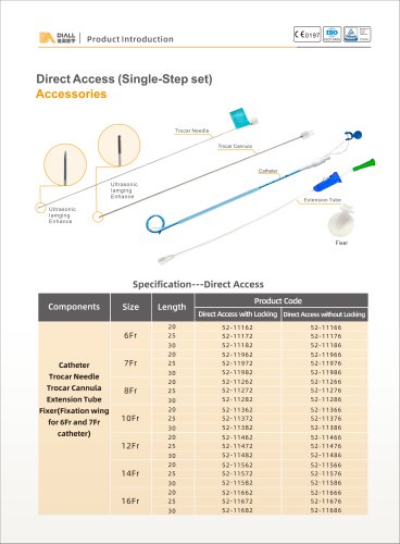 DIALL Single Step drainage catheter Direct Access 8Fr-30cm,10Fr-30cm,12Fr-30cm 