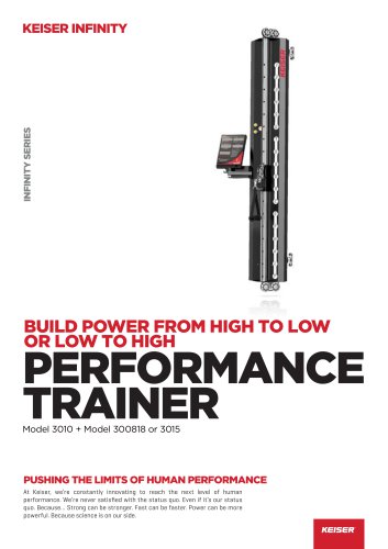 Keiser Performance Trainer Product Guide