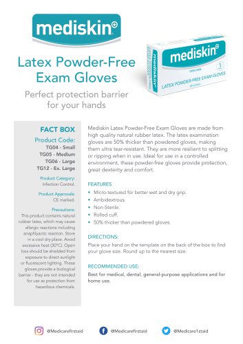 Latex Powder-Free Exam Gloves