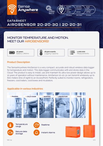 SenseAnywhere AiroSensor Model 20-20-30 20-20-31