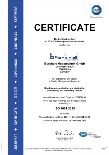 The Certification Body  of TÜV SÜD Management Service GmbH