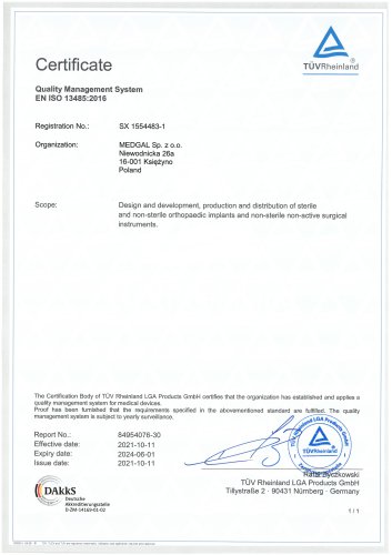 CERTIFICATE ISO 13485:2016