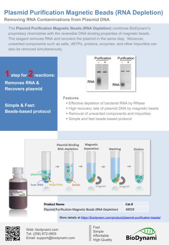Plasmid Purification Magnetic Beads (RNA Depletion)