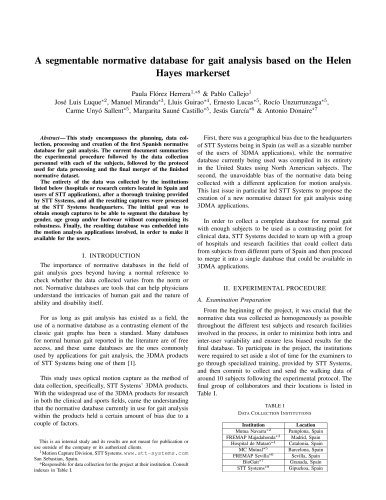A segmentable normative database for gait analysis based on the Helen Hayes markerset