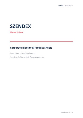 SZENDEX Pharma Division - Corporate Identity & Product Sheets