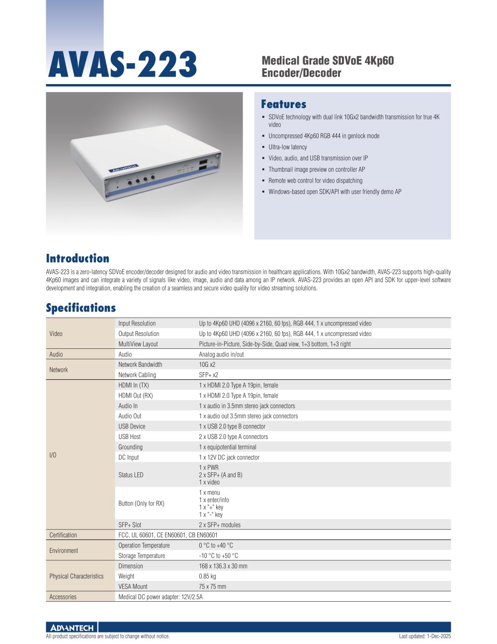 AVAS-223 - Datasheet - ADVANTECH