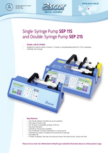 Syringe pump SEP11S/SEP21S - EN