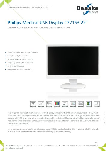 Philips Medical USB Display C221S3 22''