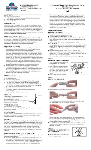 Chemcard™ Cholesterol Test - Self Testing