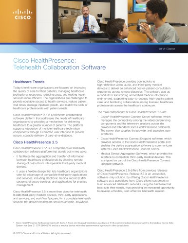 Cisco HealthPresence At-A-Glance