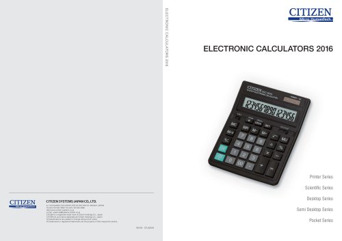 CALCULATORS General Catalogue 2016