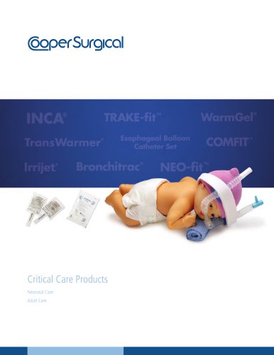 CooperSurgical Critical Care Products Catalog