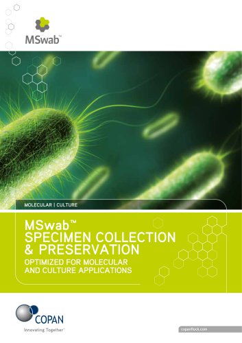 MSwab™ SPECIMEN COLLECTION & PRESERVATION