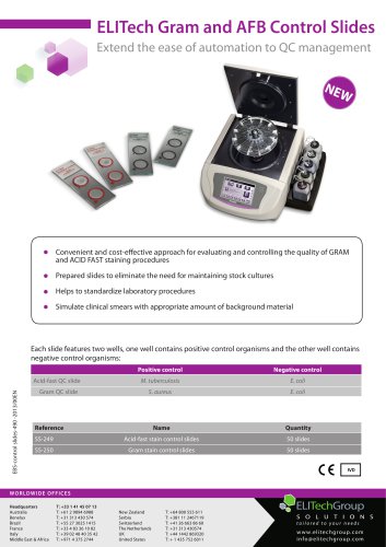 Gram and Acid-fast stain control slides