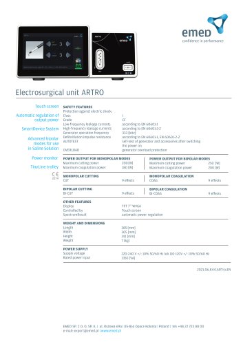 Electrosurgical unit ARTRO